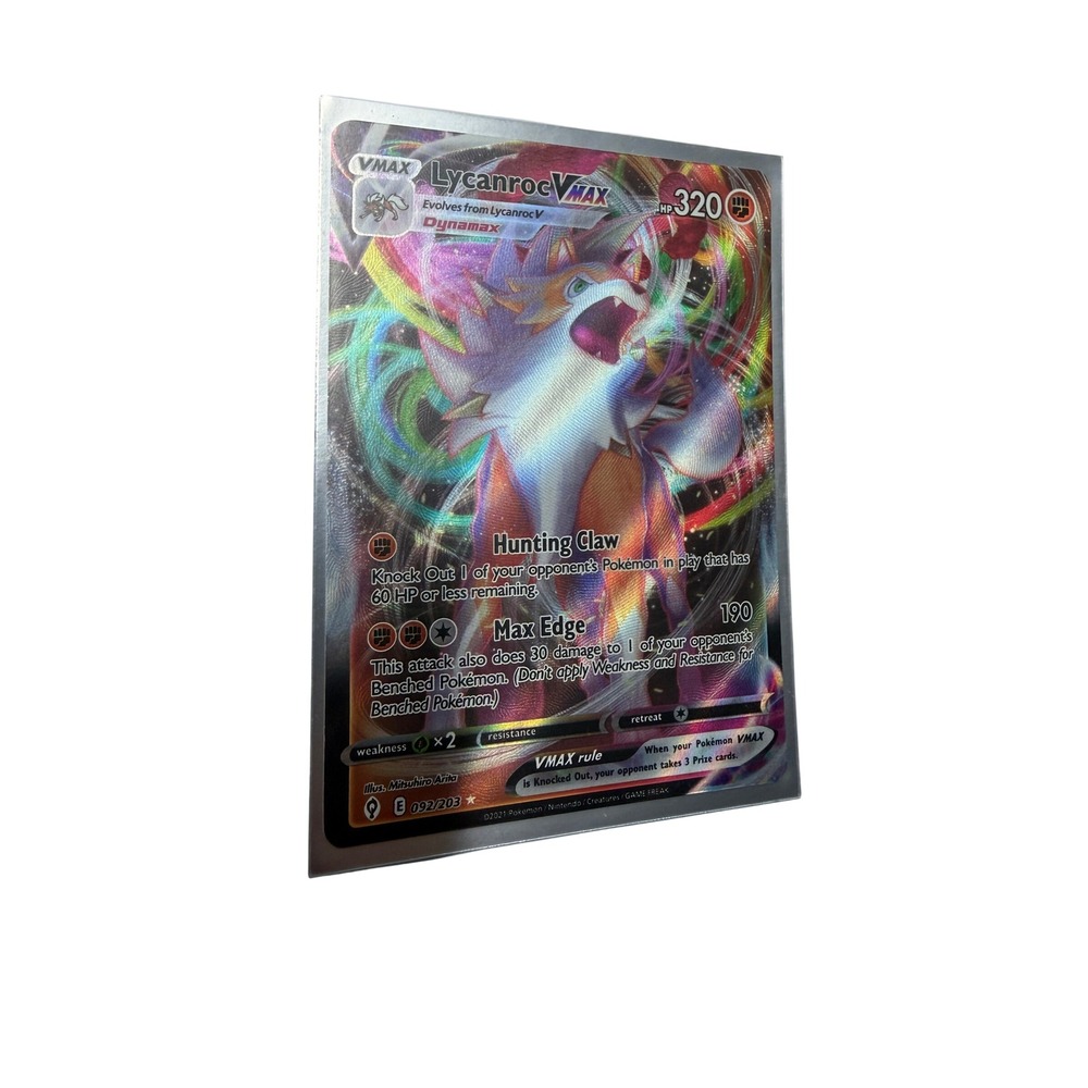 Pokemon Lycanroc VMAX 092/203 Evolving Skies Ultra Rare Holo Fighting Card TCG